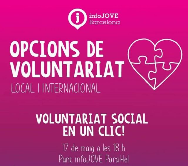 Participació de BVA a la xerrada sobre voluntariat al Punt InfoJove Paral·lel